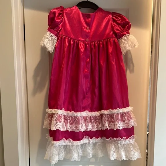Pink Heirloom Dress with Lace Trim - Picture 2 of 4
